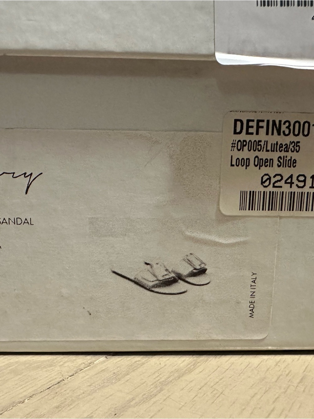Definery pale Yellow loop open Leather Slide Sandals 35 made in Italy slhoes New - Picture 13 of 16